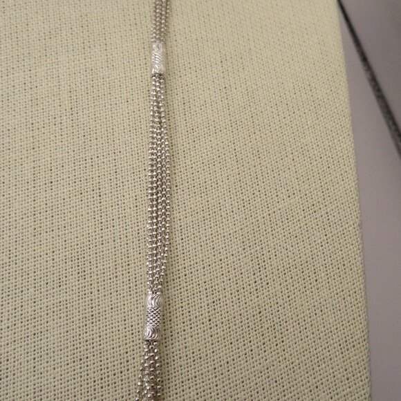 Monet Silver Tone Multi-Strand Station Necklace - Picture 4 of 10